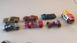 6 Hot Wheels Red Line & 1 Matchbox Car Hauler