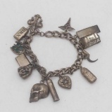 Sterling Charm Bracelet with Sterling Charms 2.43 oz