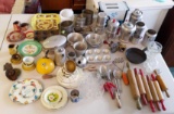 Wood Metal & Glass Vintage Child's Kitchen Set & Sifters