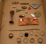 Vintage Pins, Rings & Bracelet & More Lot