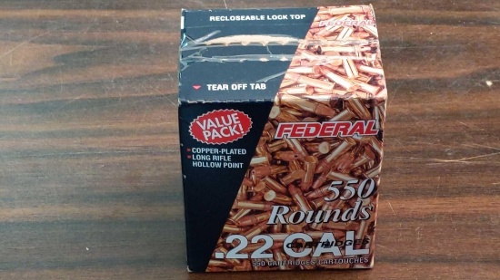 Federal 550 Rounds 22 LR Hollow Point 36gr