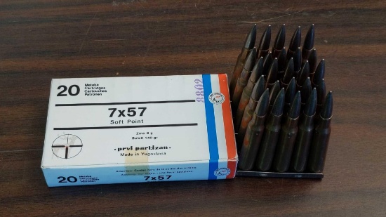 7mm Mauser (20 PRVI SP 140gr & 25 Ball) 45 Total Rounds