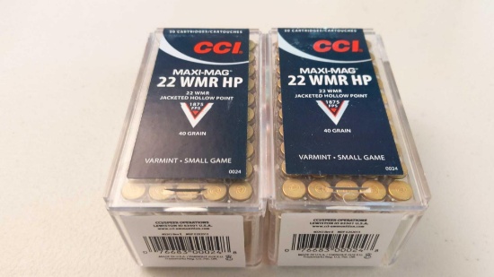 100 Rounds CCI MAXI-MAG 22 WMR HP 40gr