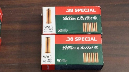 Lellier & Bellot 100 Rounds.38 Special Wad Cutter 9.6g 148gr