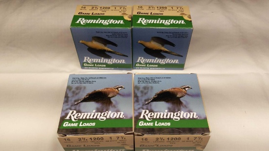 Remington 100 Rounds 16 Ga 2-3/4" 1oz 7-1/2 Shot 1200 Vel Game Loads
