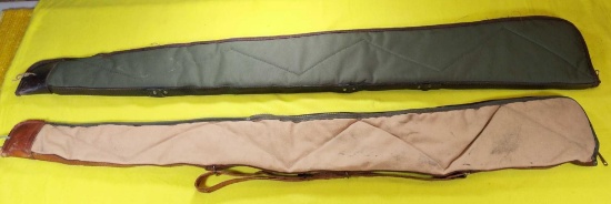 Canvas sided Gun Cases 2 - Brown is a Boyt 51" Green is a 54"