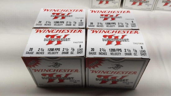 Winchester 100 - 20 Ga 2-3/4" 7/8oz 8 Lead Shot Super Target Rounds