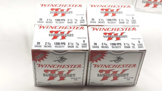 Winchester 100 - 20 Ga 2-3/4" 7/8oz 8 Lead Shot Super Target Rounds