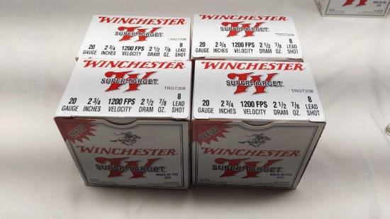 Winchester 100 - 20 Ga 2-3/4" 7/8oz 8 Lead Shot Super Target Rounds