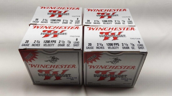 Winchester 100 - 20 Ga 2-3/4" 7/8oz 8 Lead Shot Super Target Rounds
