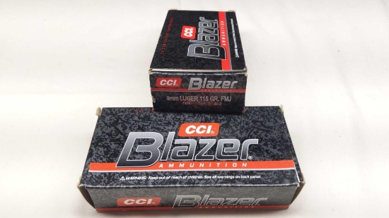 CCI Blazer 9mm Luger 115gr FMJ 100 Rounds