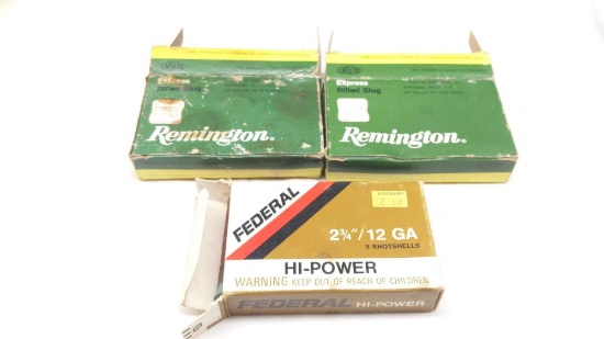 15 - 12 Ga Rifled Slugs - 5 Federal 1oz & 10 7/8oz 2-3/4"