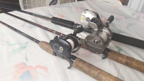 3 Rod Reel Combos - Daiwa Magforce & 17LC and Abu Garcia A car 500