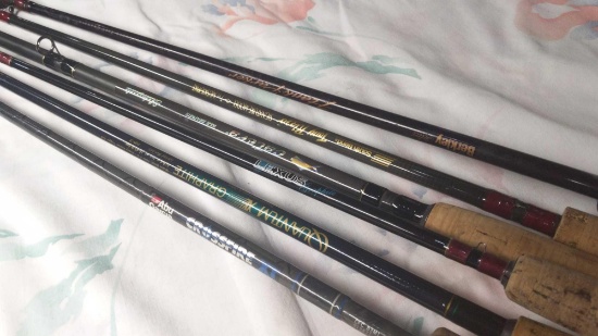 6 Fishing Rods - Abu Garcia, Quantum, Lexus, Catera Tony Rizzo & Berkeley