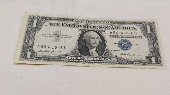 1957 Silver Certificate One Dollar Bill