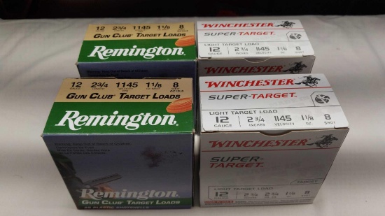 Remington (50) & Winchester (50) 12 Ga 2-3/4" 1-1/8oz 8 Shot Target Loads