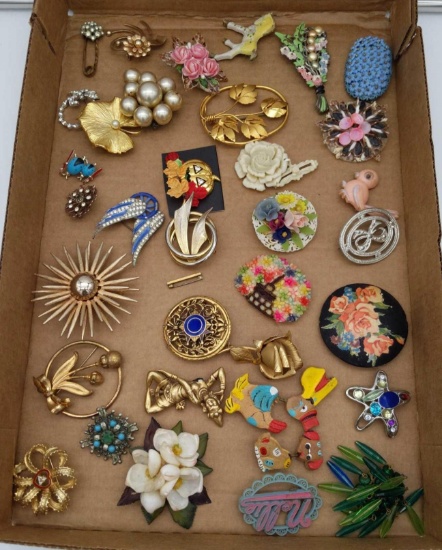 Costume Jewelry Pins Lot