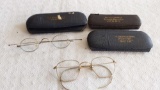 5 Pair Vintage Spectacles - 3 Cases from Austin, Minn