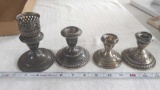 Sterling Weighted Candle Sticks Lot