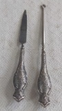 Sterling Handled File & Button Hook