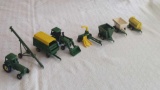 John Deere 1/24 Tractors & Implements (2 Ertl & 3 Mini Toys Marked)