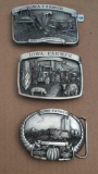 Iowa Farmer 1984,85 & 86 Commemorative Belt Buckles