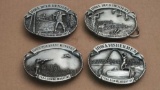 1984 Commemorative Iowa Deer, Duck, Pheasant & Fisherman Belt Buckle Lot