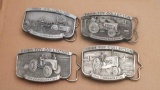 Farm Toy Collector 1987,88,89 & 90. Commemorative Belt Buckle Lot