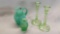 Green Glass Lot - Fenton Hobnail & Depression