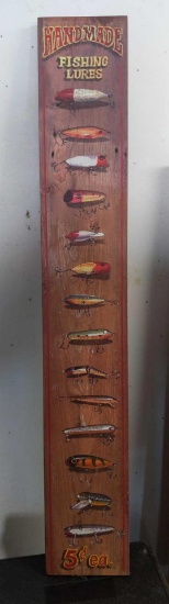 38" Fishing Lures Wood sign