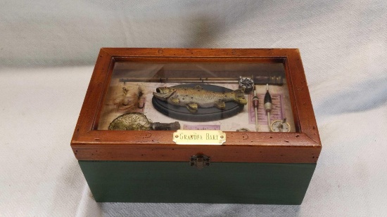 Fishing keepsake box 11.5"x7"x5.5"