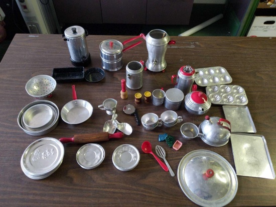 Child's dish set plates ,cups cookware
