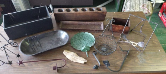 Decorative lot cookbook holders, candle holders