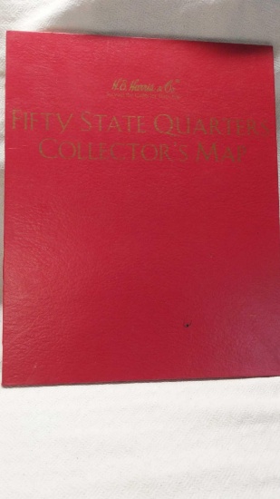 Fifty State Quarters Collector's Map with Quarters
