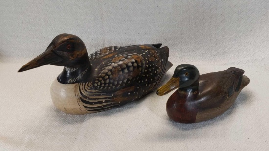 Unmarked Wood Loon & Mallard Duck Lot