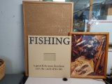 Fishing frame 20x20 , fishing picture 22x18 corkboard 35x23