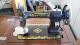 White Rotary Sewing Machine in Cabinet 24