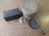 Tins & glass jar