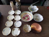 Tea cup, plates, bowl & vases
