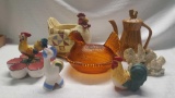 Roosters, Chicken on Nest and Pie Bird lot