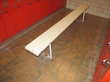 Fiberglass bench mounted to floor