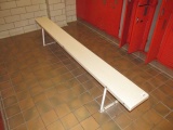Fiberglass bench mounted to floor