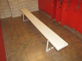 Fiberglass bench mounted to floor