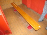 8' Wood Bench mounted to floor