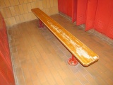 8' Wood Bench mounted to floor