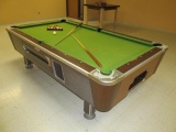 Slate Pool Table w/ques & balls - No keys, missing 1 ball - 8'5
