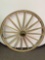 Vintage Wood Wagon Wheel with Steel Exterior