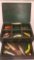 WOOD TACKLE BOX WITH CONTENTS