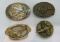 BIRD BELT BUCKLES Lot of 4