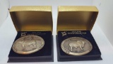 Tony Lama cattle belt buckle pair